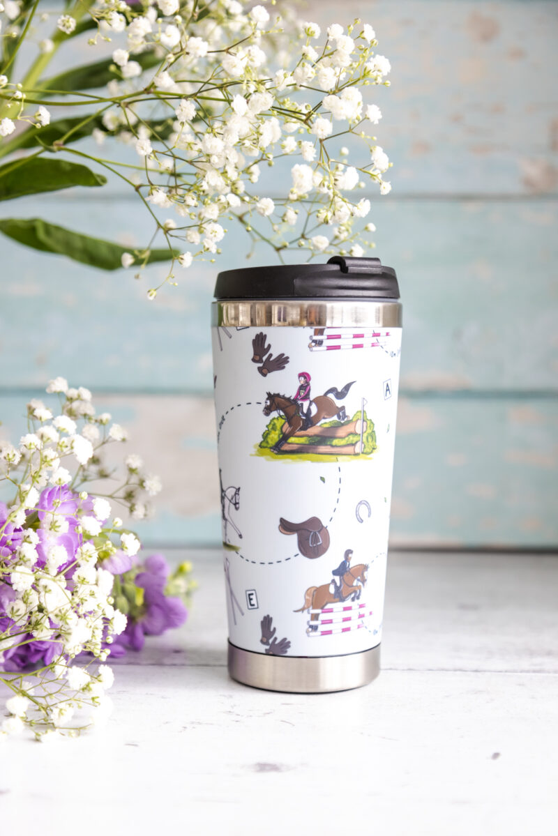 Eventing Pattern Travel Mug by Emily Cole Illustrations