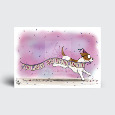 Happy Birthday Greeting Card by Emily Cole Illustrations Black Terrier