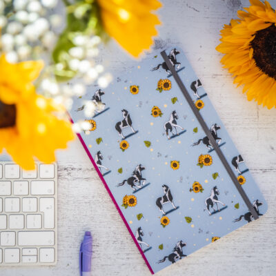 Piebald horses patterned perfect bound notebook front cover