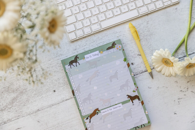 Bay Horse and Daisies A5 To-Do List - Note Pad.