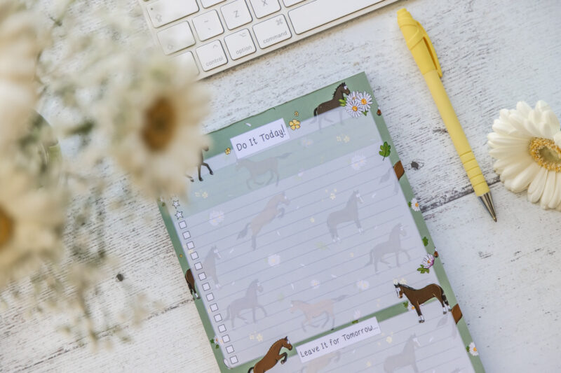 Bay Horse and Daisies A5 To-Do List - Note Pad.