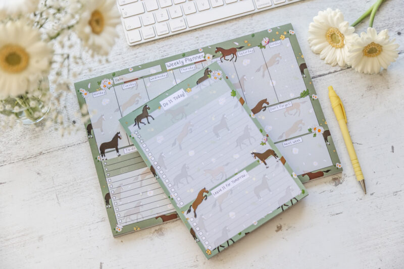 Bay Horse and Daisies Designed Stationery Set by Emily Cole Illustrations