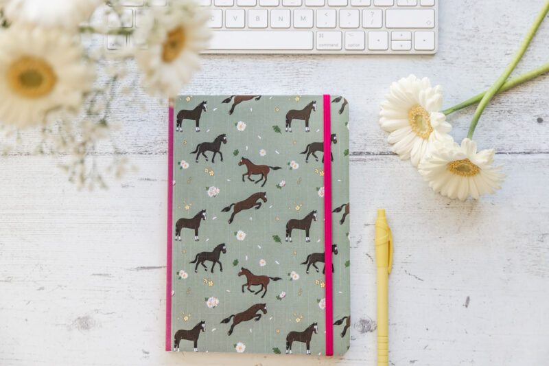 Bay Horse and Daisies Notebook by Emily Cole Illustrations.