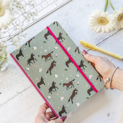 Bay Horse and Daisies A5 Lined Notebook by Emily Cole Illustrations.