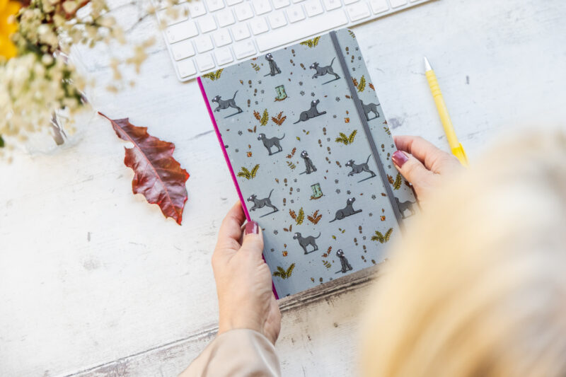 Black Labrador Dog Lined Notebook By Emily Cole Illustrations.