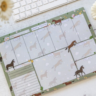 Bay Horse with Daisies Design A4 Desk Planner by Emily Cole Illustrations