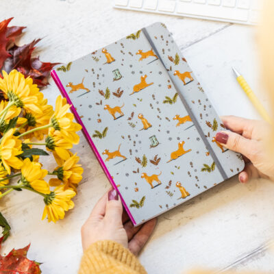 Fox Red Labrador Dog Lined Notebook By Emily Cole Illustrations.