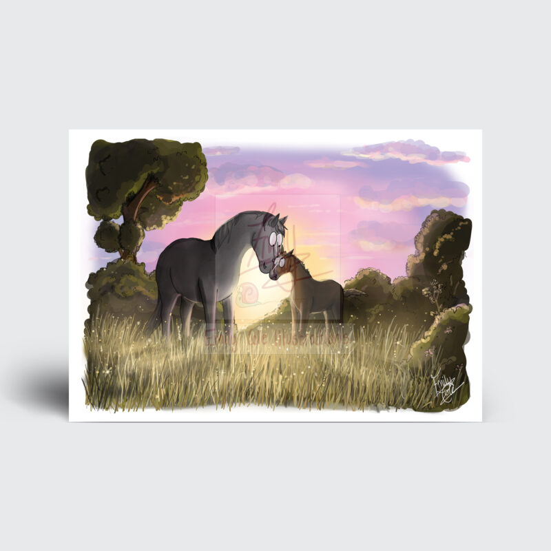 'Mare and Foal' Greeting Card