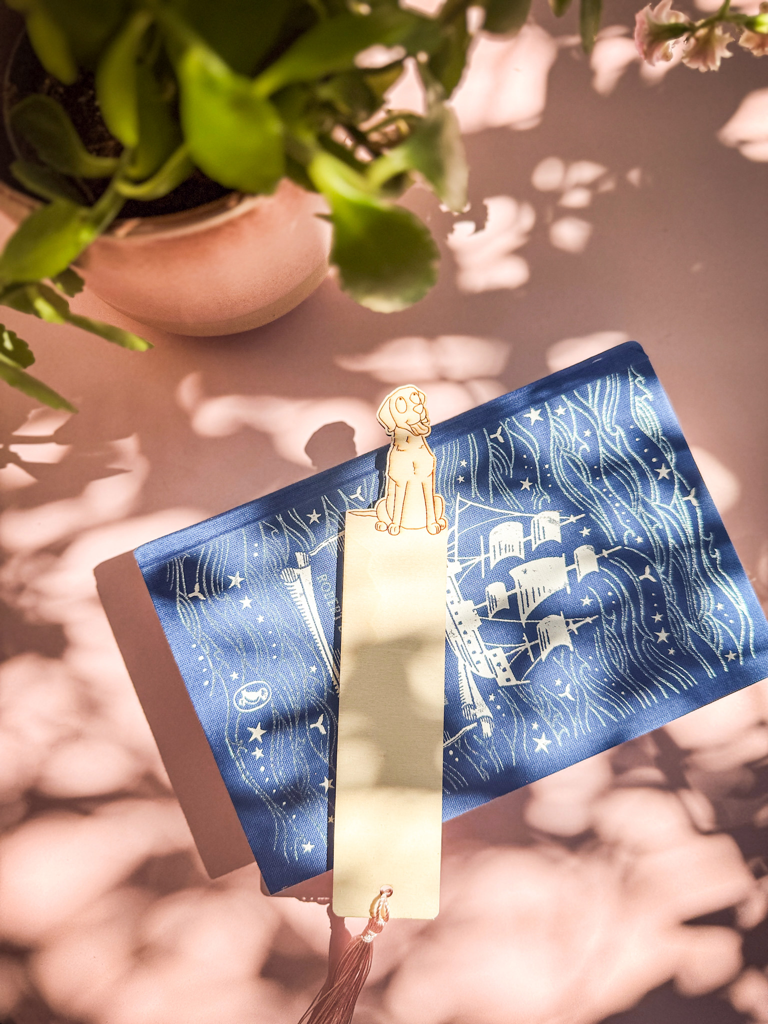 Wooden Labrador dog bookmark by Emily Cole Illustrations with tassel