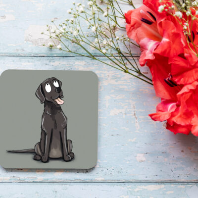 black labrador dog melamine coaster by Emily Cole Illustrations