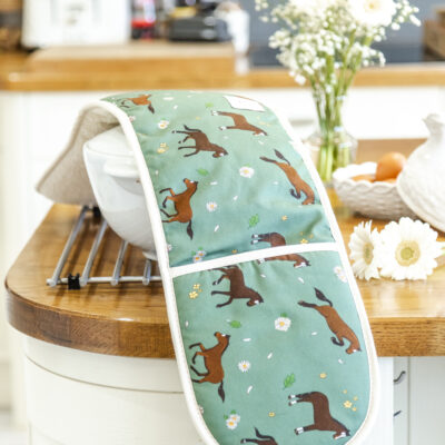 Brown Horse Oven Gloves Farmhouse Kitchenware by Emily Cole Illustrations