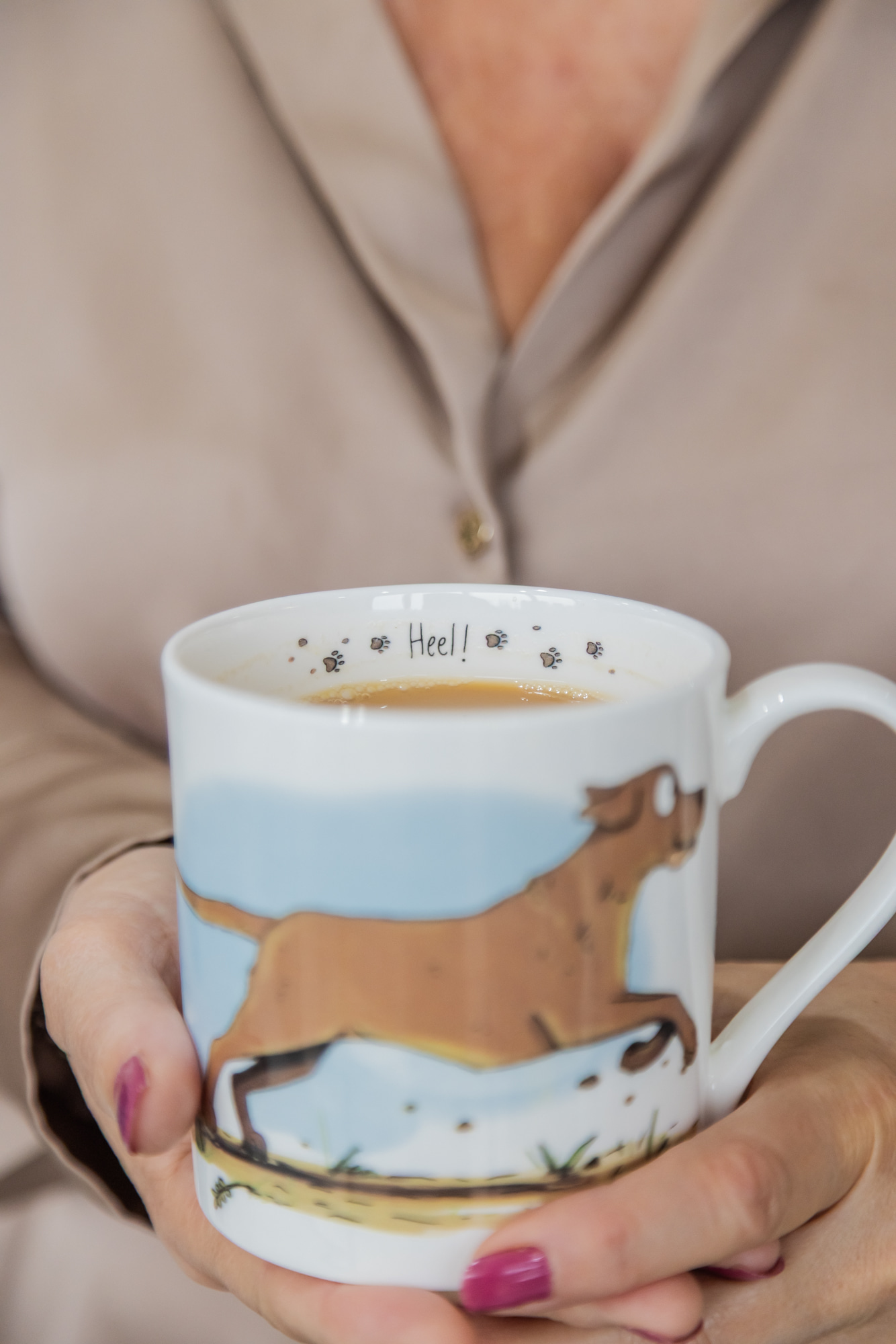 Dog Heel Command Fine Bone China Mug by Emily Cole Illustrations
