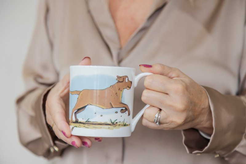 Fox Red Labrador Dog Fine Bone China Mug by Emily Cole Illustrations