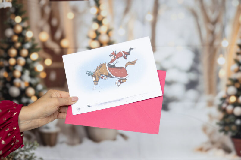 Card Collection - Jimmy and Sugarplum - Companion Pony - Funny Horse Christmas Card by Emily Cole Illustrations