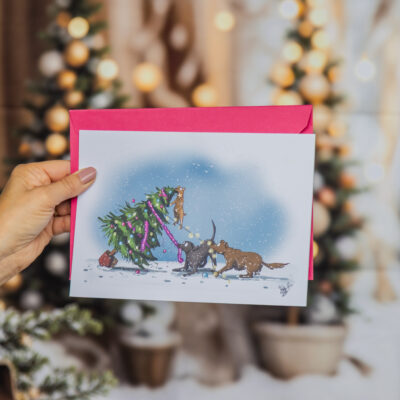 Christmas Card Collection - OFFICE DOG - WAGGY CHRISTMAS - EMILY COLE ILLUSTRATIONS CHRISTMAS CARD