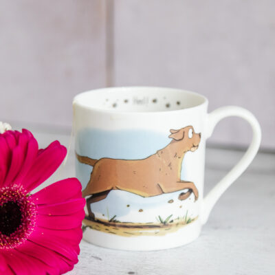 Yellow Labrador Dog Heel Command Fine Bone China Mug by Emily Cole Illustrations