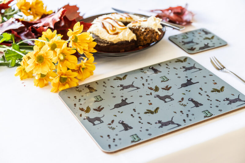 Black Labrador Dog Melamine Placemat by Emily Cole Illustrations.