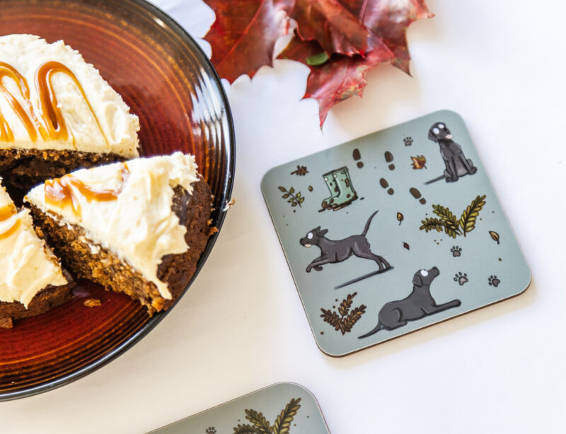 Black Labrador Dog Melamine Coaster - Emily Cole Illustrations.