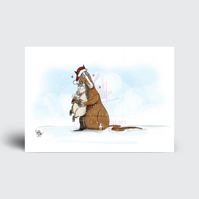 The companion Pony - Jimmy and Sugarplum - Companion Pony - Funny Horse Christmas Card by Emily Cole Illustrations