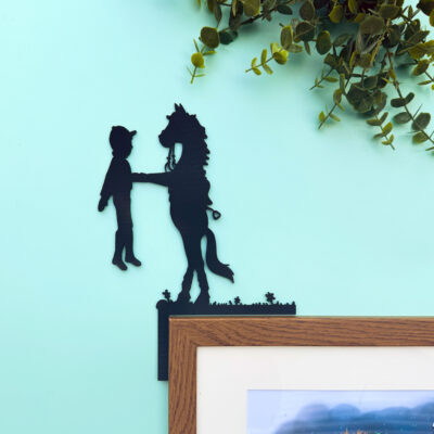 Drop fence funny horse cross country eventing wooden frame topper decoration by emily cole illustrations