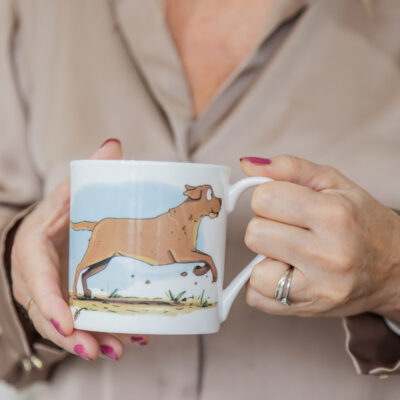 Fox Red Labrador Dog Fine Bone China Mug by Emily Cole Illustrations