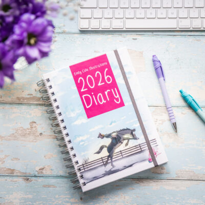 Emily Cole Illustrations A5 2026 Diary with funny horse illustrations