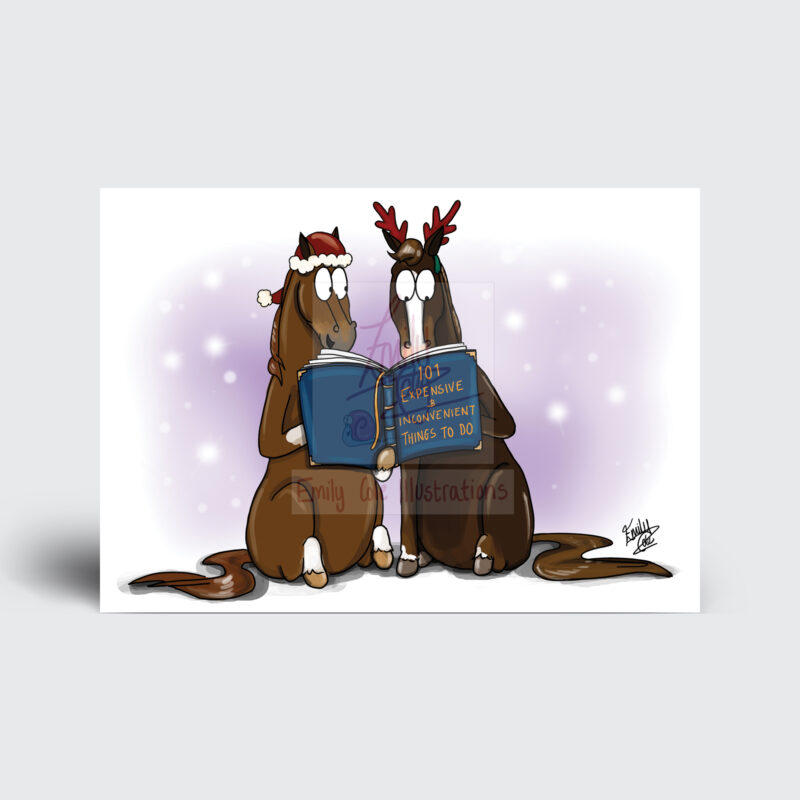 Bah Humbug Funny Horse Christmas Cards by - Emily Cole Illustrations