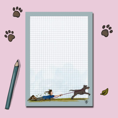 Who is walking who A5 Jotter notepad by Emily cole illustrations