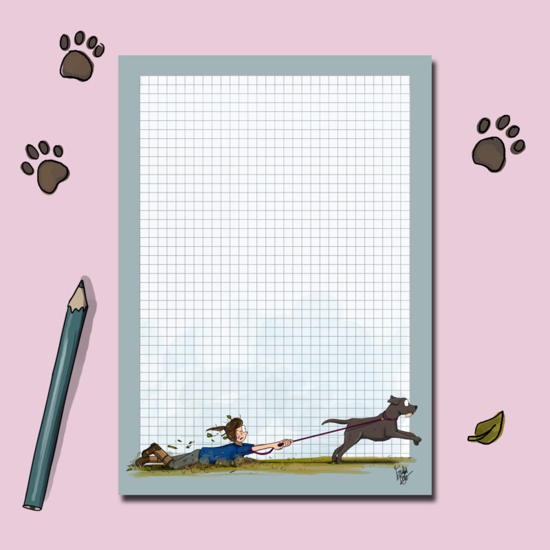 Who is walking who A5 Jotter notepad by Emily cole illustrations