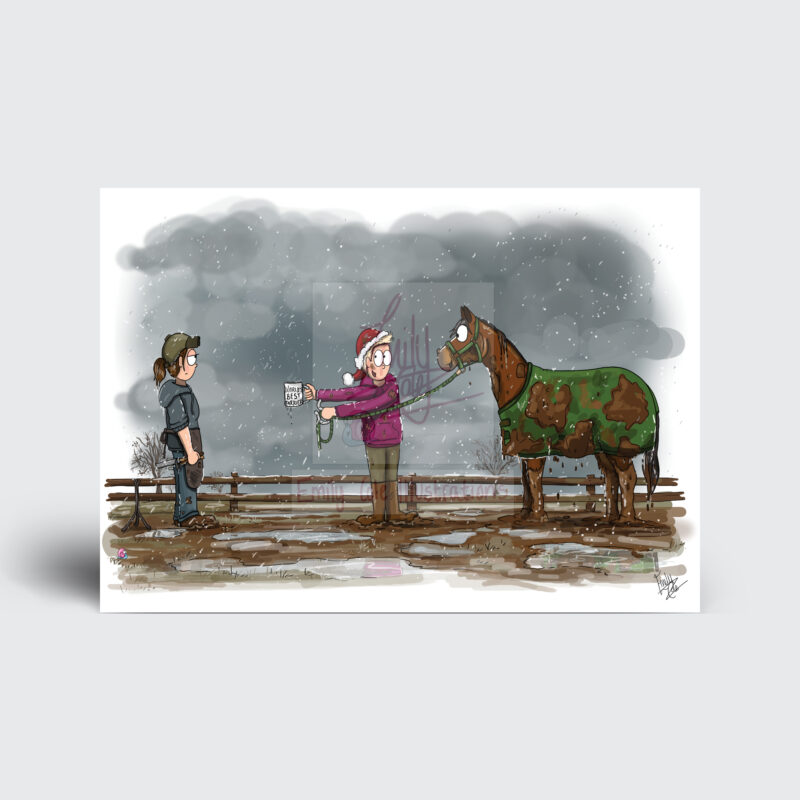 Bah Humbug Funny Horse Christmas Cards by - Emily Cole Illustrations