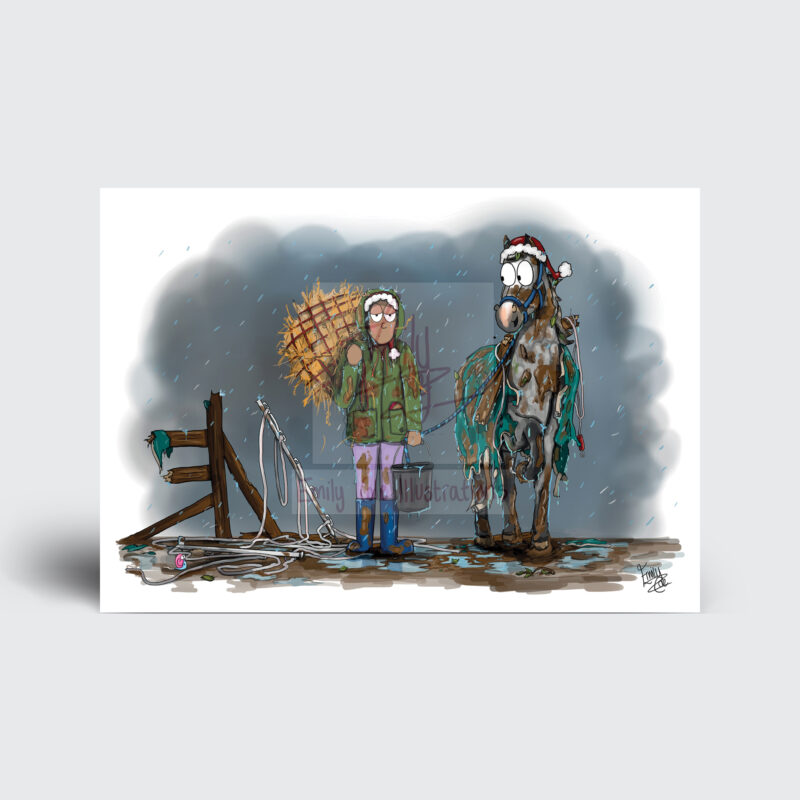 Bah Humbug Funny Horse Christmas Cards by - Emily Cole Illustrations
