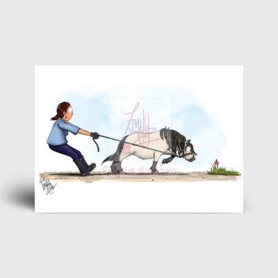 snack related detour - horse greeting card A5 by Emily Cole Illustrations
