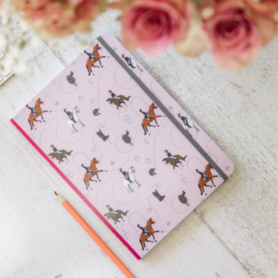 Pink Dressage Horse Softcover Notebook