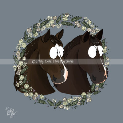 Double personalised bespoke Print by emily cole illustrations