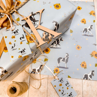Piebald Wrapping Paper Gift tag by Emily Cole Illustrations 2