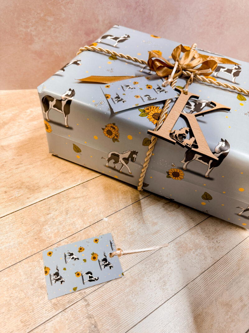 Piebald Wrapping Paper Gift tag by Emily Cole Illustrations 3