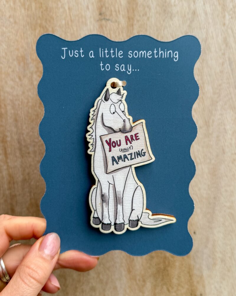 'Grey Horse' - You are Amazing Wooden Decoration