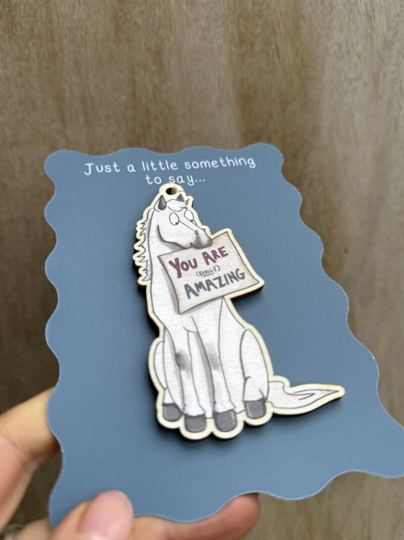 'Grey Horse' - You are Amazing Wooden Decoration - Image 2