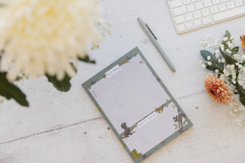 A5 Black Spaniel To-do List - Spaniel Stationery by Emily Cole Illustrations