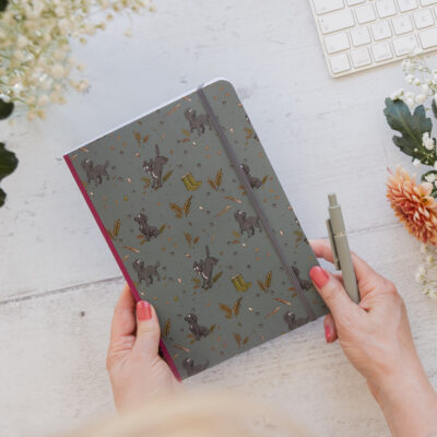 A5 Softcover Black Spaniel Notebook - Spaniel Stationery by Emily Cole Illustrations