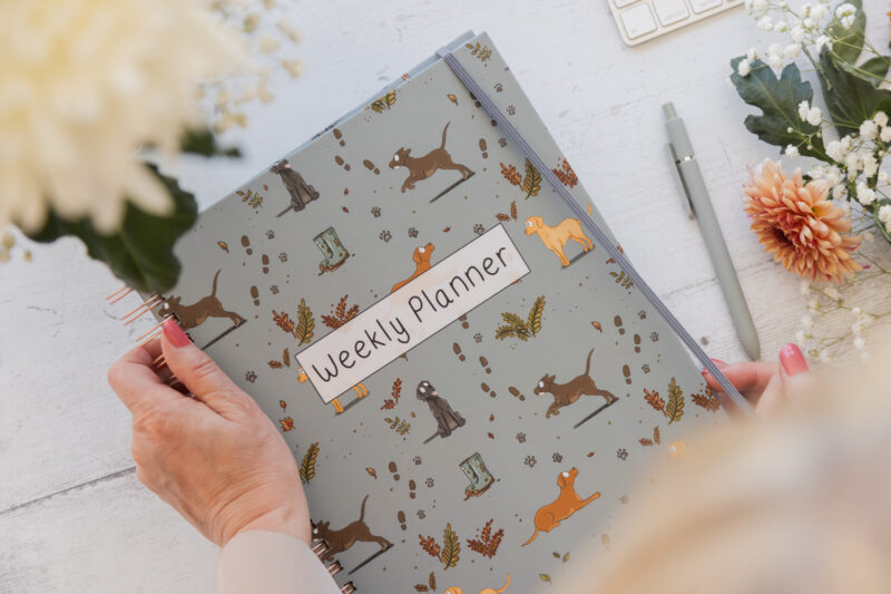 Undated A4 Labrador Weekly Planner Book - Quality Labrador Dog Stationery - Emily Cole Illustrations
