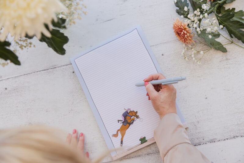 Lift Off - Chestnut Horse A4 Lined Notepad - Horse stationery by Emily Cole Illustrations