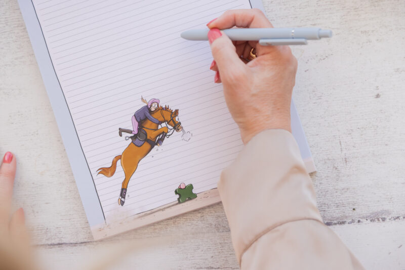 Lift Off - Chestnut Horse A4 Lined Notepad - Horse stationery by Emily Cole Illustrations
