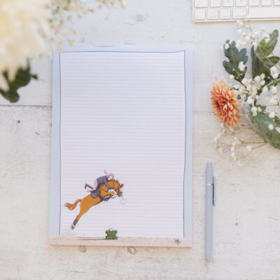 Lift Off - Chestnut Horse A4 Lined Notepad - Horse stationery by Emily Cole Illustrations