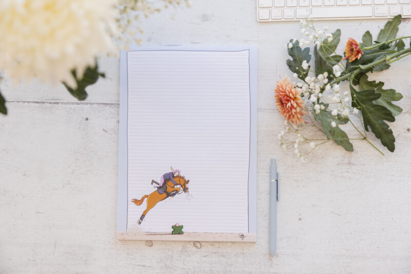 Lift Off - Chestnut Horse A4 Lined Notepad - Horse stationery by Emily Cole Illustrations