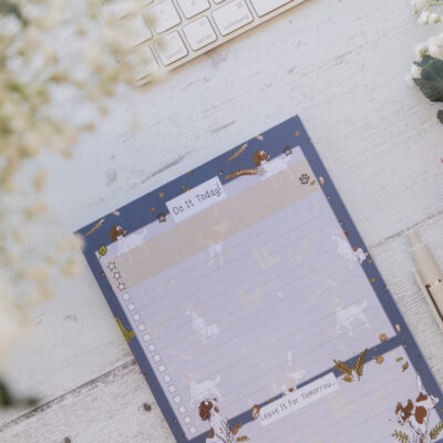 A5 Liver & White Spaniel To-do List - Spaniel Stationery by Emily Cole Illustrations