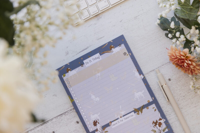 A5 Liver & White Spaniel To-do List - Spaniel Stationery by Emily Cole Illustrations