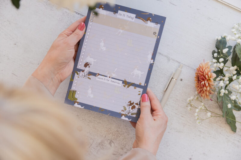 A5 Liver & White Spaniel To-do List - Spaniel Stationery by Emily Cole Illustrations