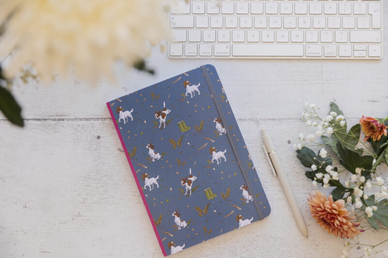 A5 Softcover Liver & White Spaniel Notebook - Spaniel Stationery by Emily Cole Illustrations