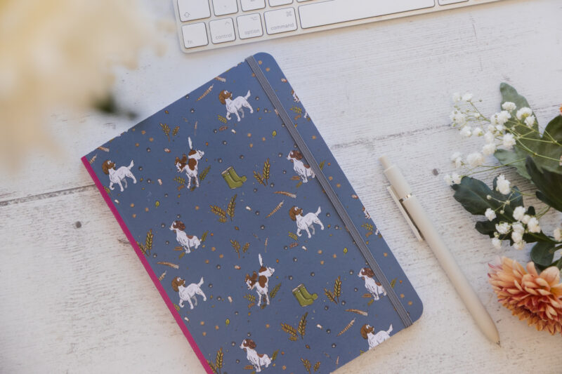 A5 Softcover Liver & White Spaniel Notebook - Spaniel Stationery by Emily Cole Illustrations